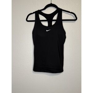 Nike Women's Swoosh Support Padded Sports Bra Tank Top Black Size XS